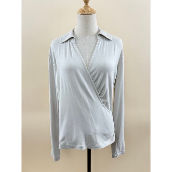 CAbi Crossover Top, Bone Color with Faux Wrap, Size M - Picture 1 of 3